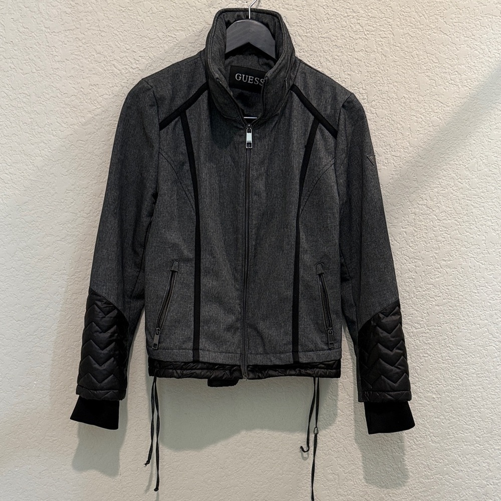 GUESS Charcoal and Black Quilted women’s Jacket  large